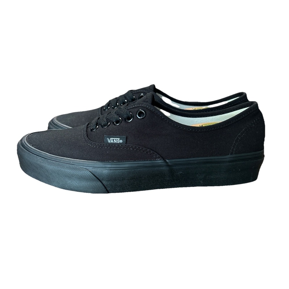 Vans Authentic All Black Canvas Sneakers Men's Size 7.5, Women's 9